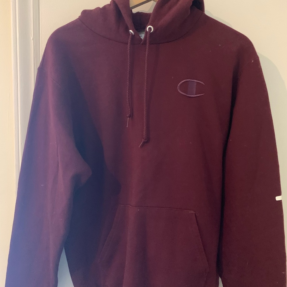 Oversized Champion Maroon Hoodie with embroidered logo